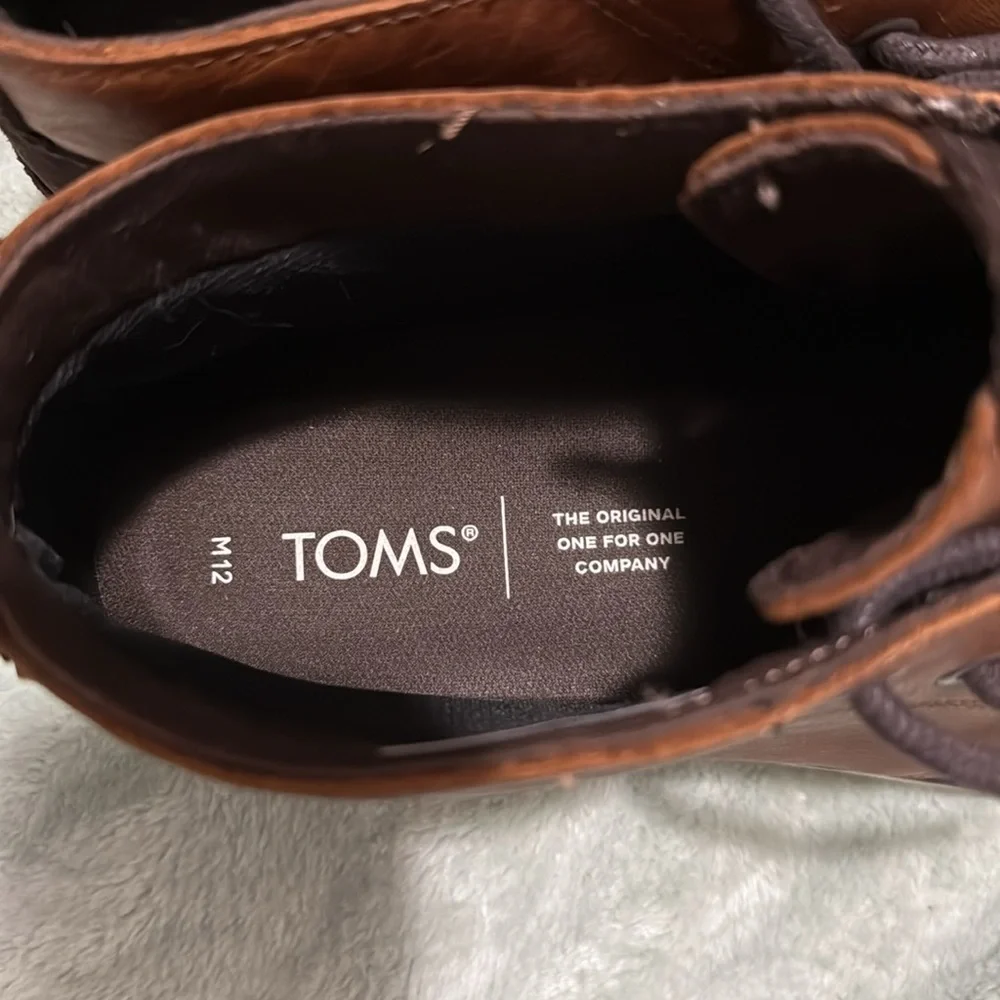 Toms Brown Chukka Boots with Leather Finish like new size 12 - Picture 4 of 5